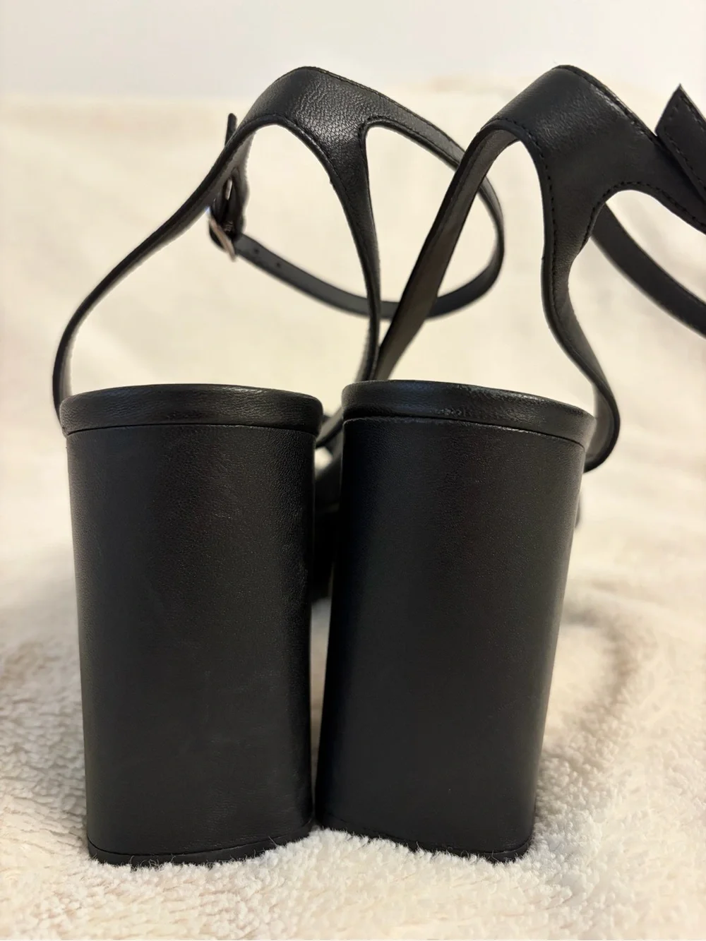 NEW Stuart Weitzman 9 Miami Platform Sandal block heel black open toe leather